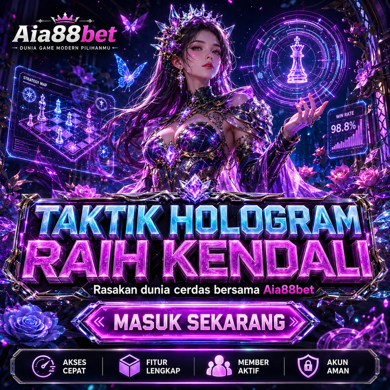Banner AIA88BET — ilustrasi layanan dan kategori permainan